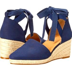 New CORSO COMO Romley Navy Blue Espadrille Wedge Sandal 9.5 MSRP $129